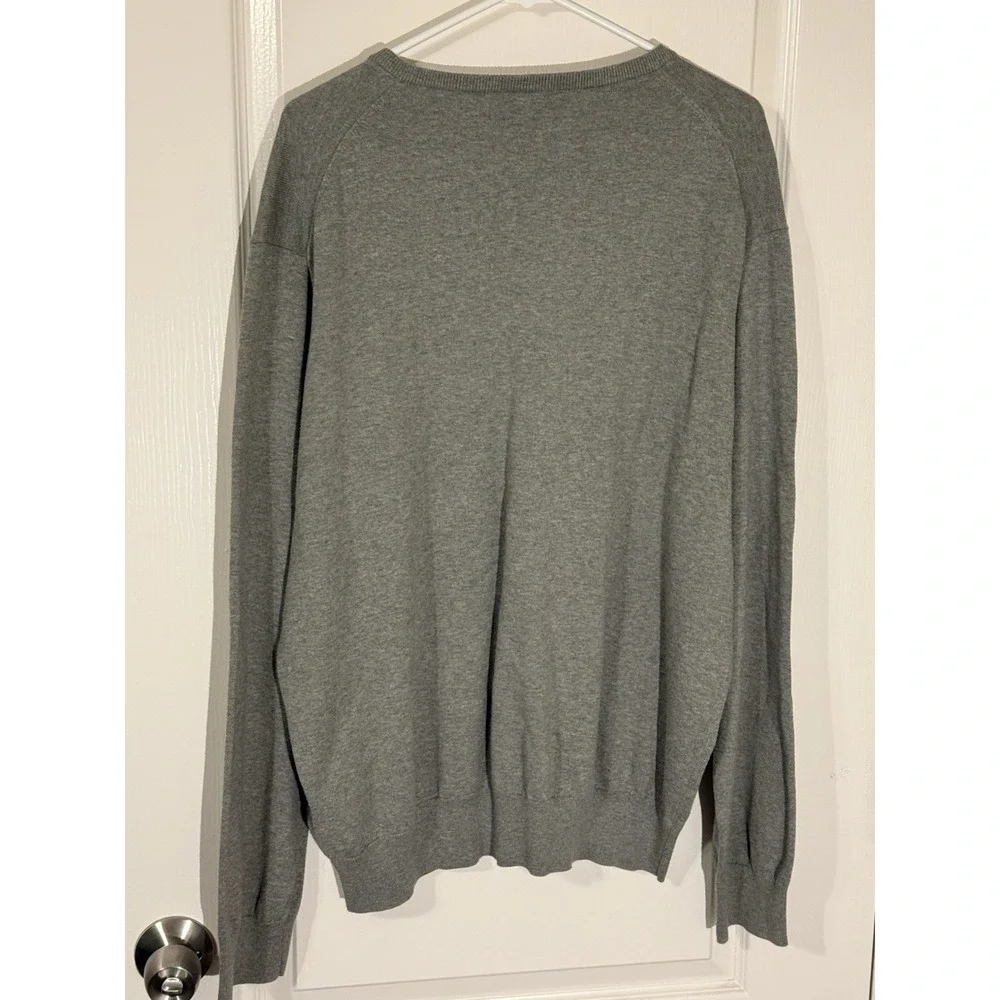 Polo Ralph Lauren Sweater Mens 2XL Gray‎ V Neck Cotton Pullover